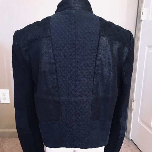 BCBG Maxazria Joshua Moto crop jacket black XS - Picture 6 of 6